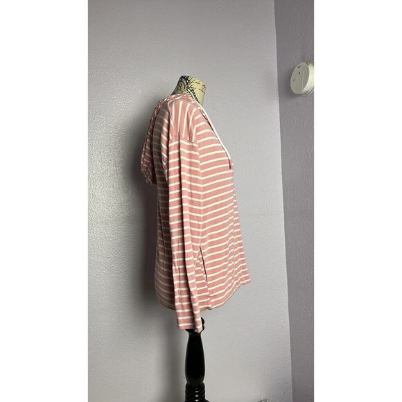 Buffalo David Britton PINK & WHITE Stripe Top Women’s Medium - Picture 4 of 7